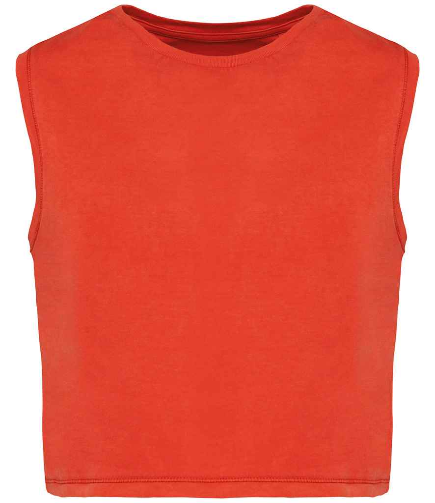 Organic Faded Cropped Tank Top: Womens