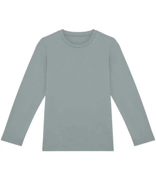 Kids light gray long-sleeve T-shirt, crew neck