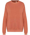 Rust orange oversized French terry sweatshirt with crew neck and long sleeves