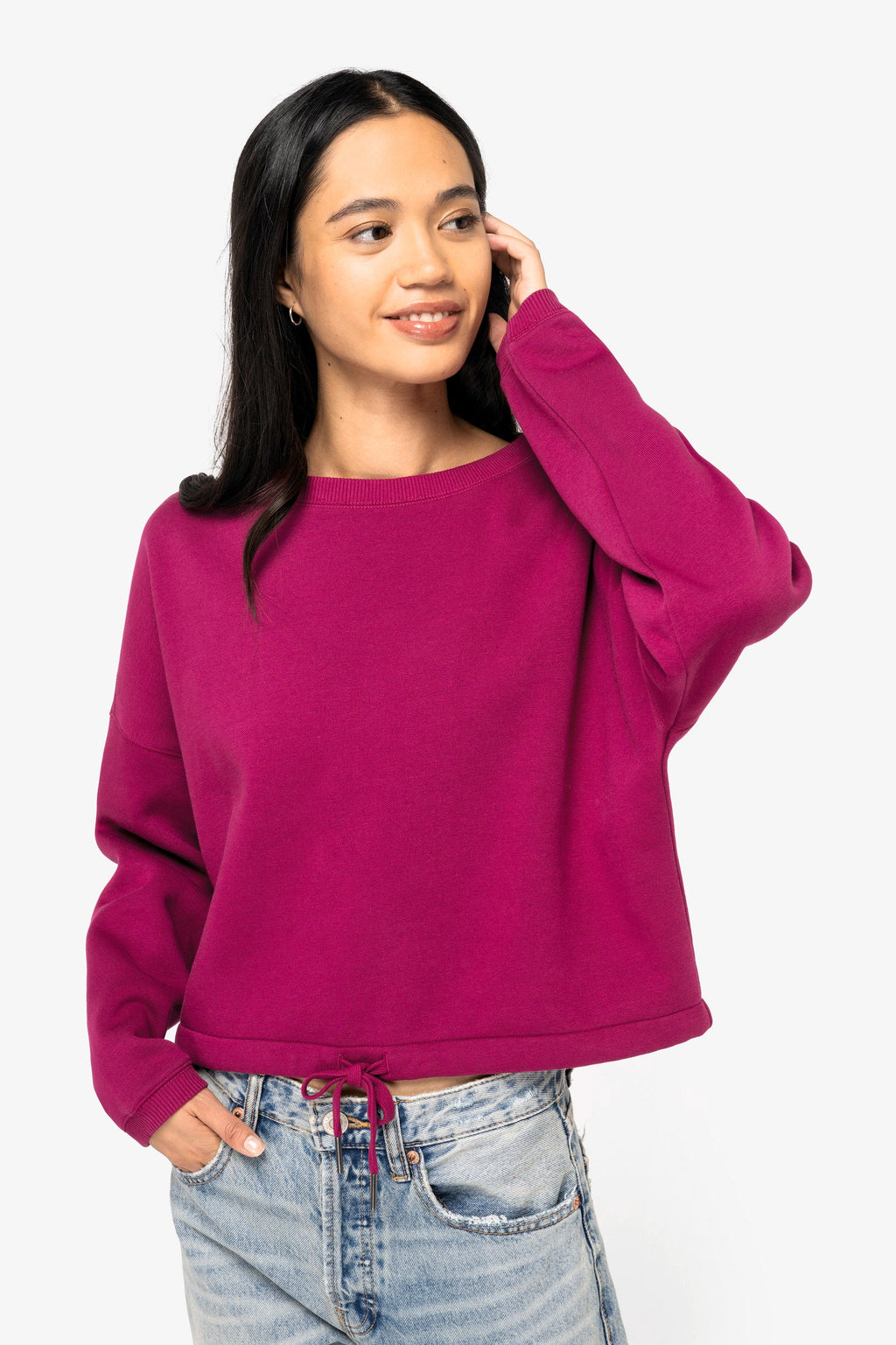 Organic Oversized Cropped Sweatshirt: Womens