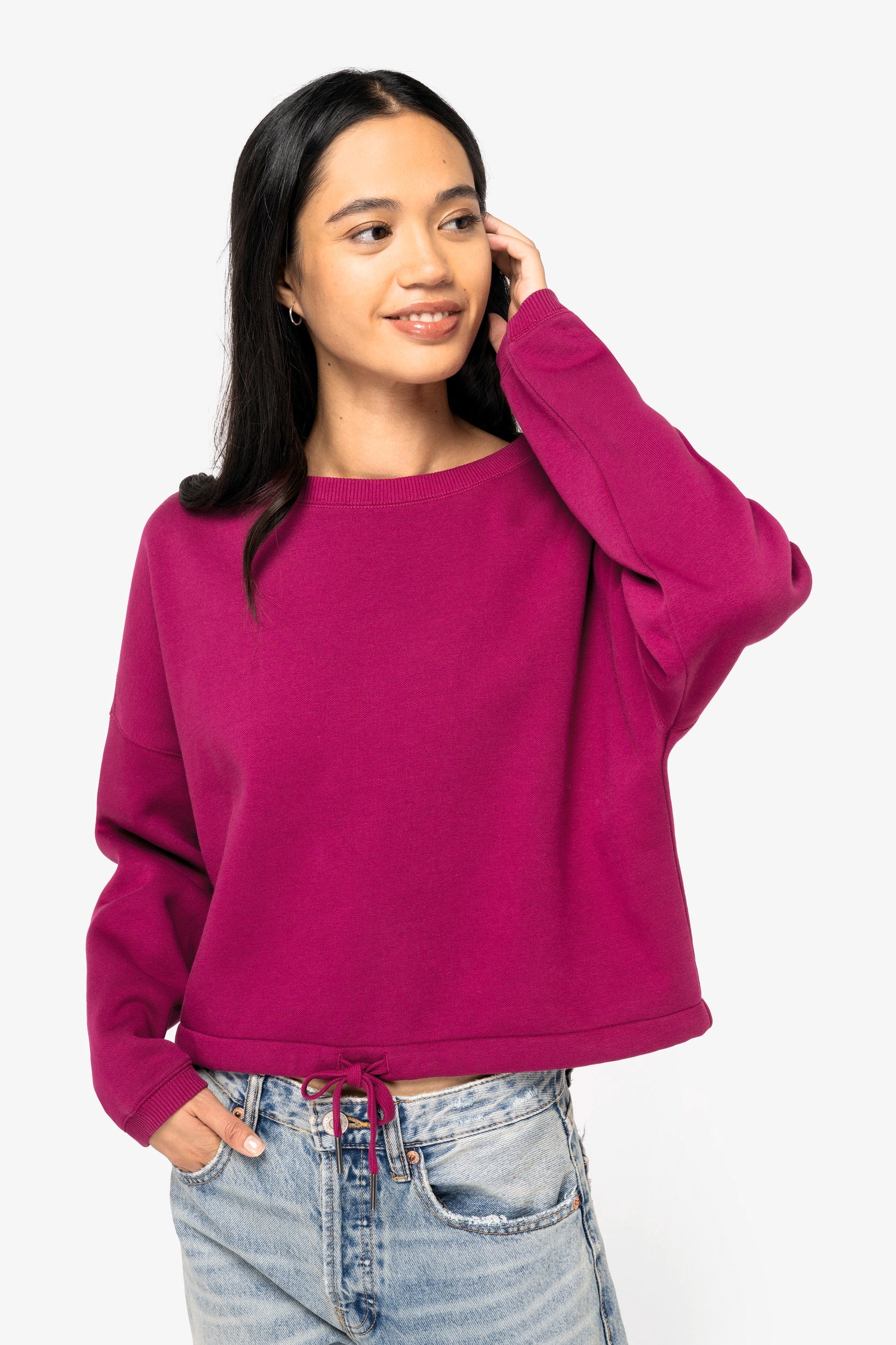 Organic Oversized Cropped Sweatshirt: Womens