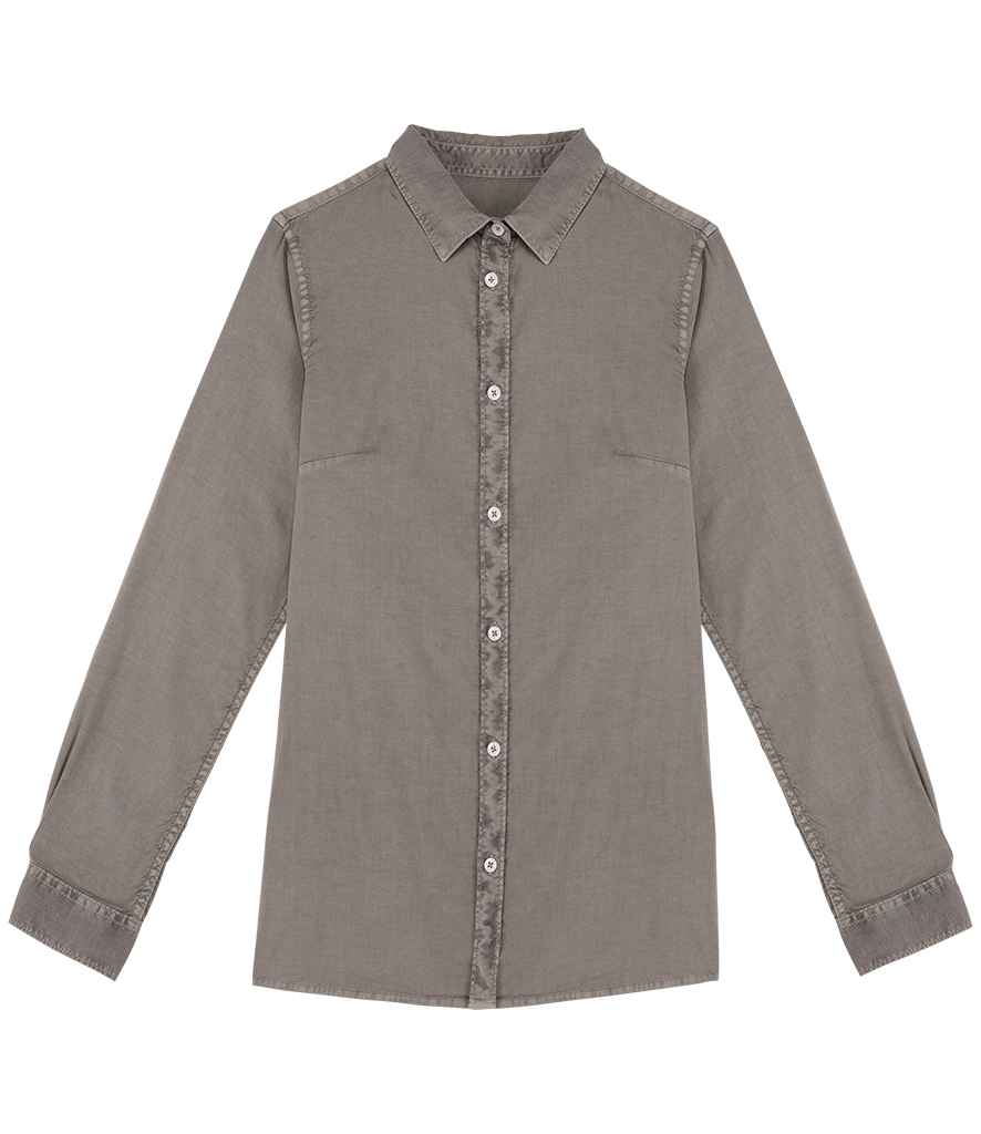 Organic Washed Long Sleeve Shirt: Ladies