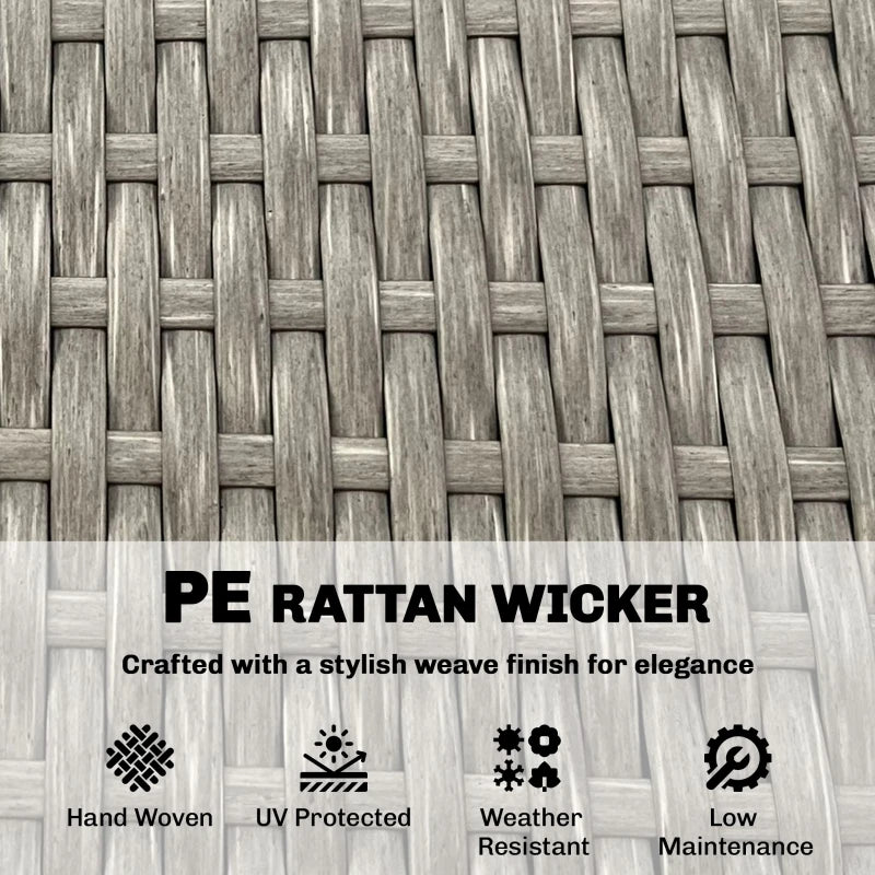 Dark grey PE rattan wicker weave texture for outdoor bistro furniture