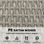 Dark grey PE rattan wicker weave texture for outdoor bistro furniture