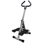 Grey home stepper fitness machine with U-shaped handlebars and twist pedals