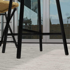 Black metal side table legs with cross-bracing base