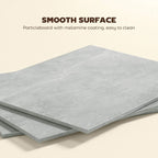 Grey drop-leaf tabletop with smooth melamine surface and fold-open edges