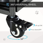 360° swivel locking caster wheel for dark grey metal dog kennel, with lift-up/off mechanism