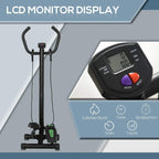 Twister stepper LCD display console with buttons on handlebar, black frame