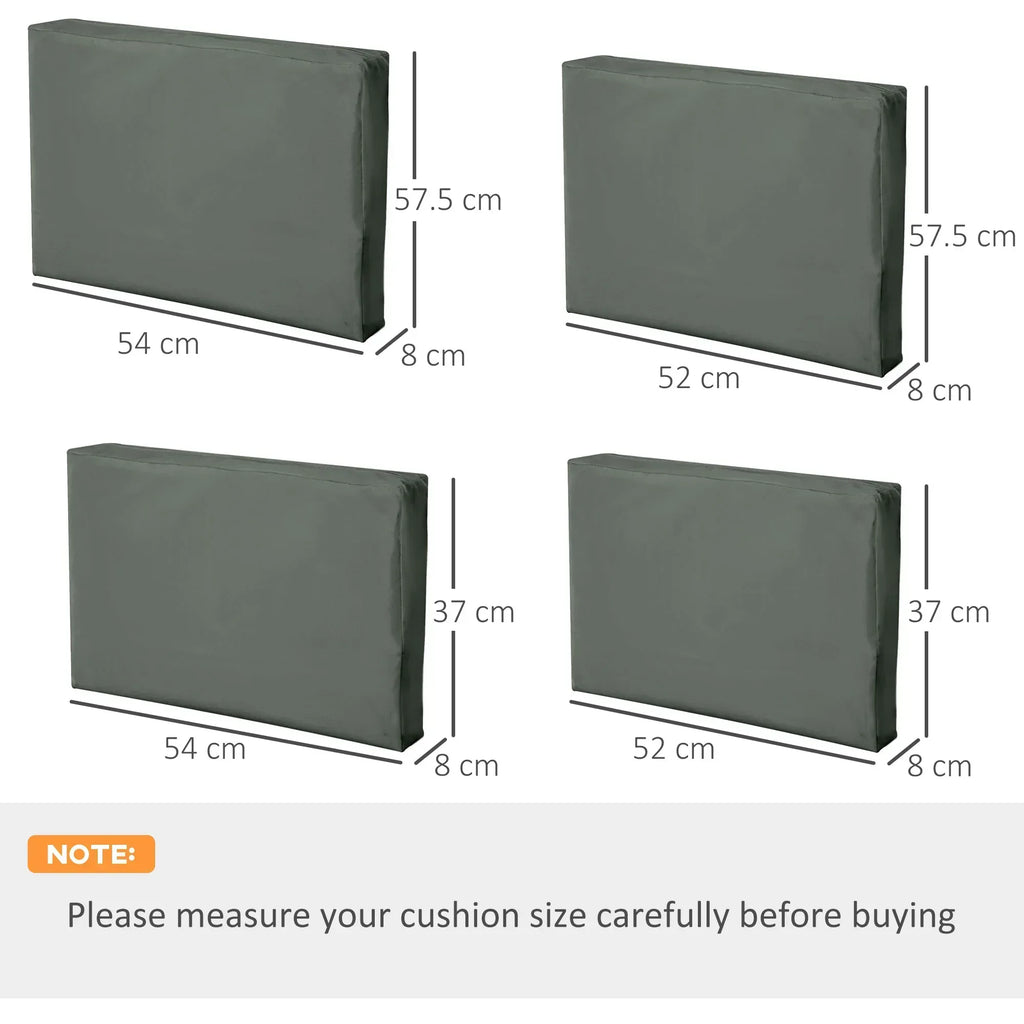 Replacement Cushion Cover Garden Rattan Patio Furniture Seat Cover Polyester Outdoor Deep Grey- No Cushion Included - Bobobiy