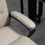 Light grey PU leather office chair armrest pad with black supporting frame