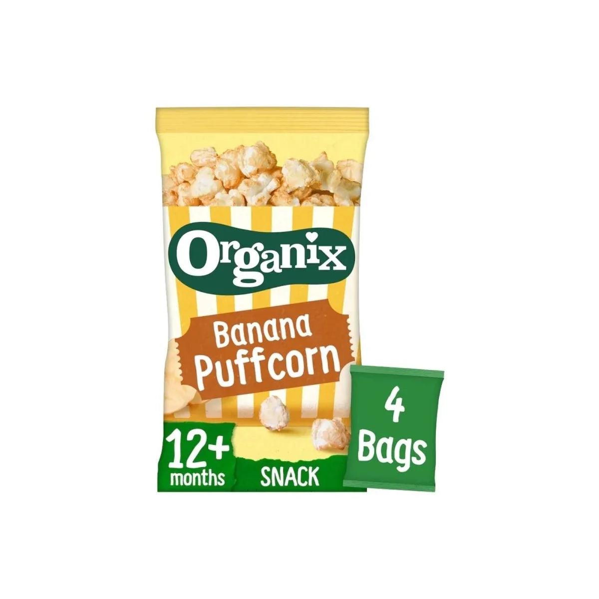 Organix Banana Puffcorn snack pouch, 12+ months, 4 bags pack