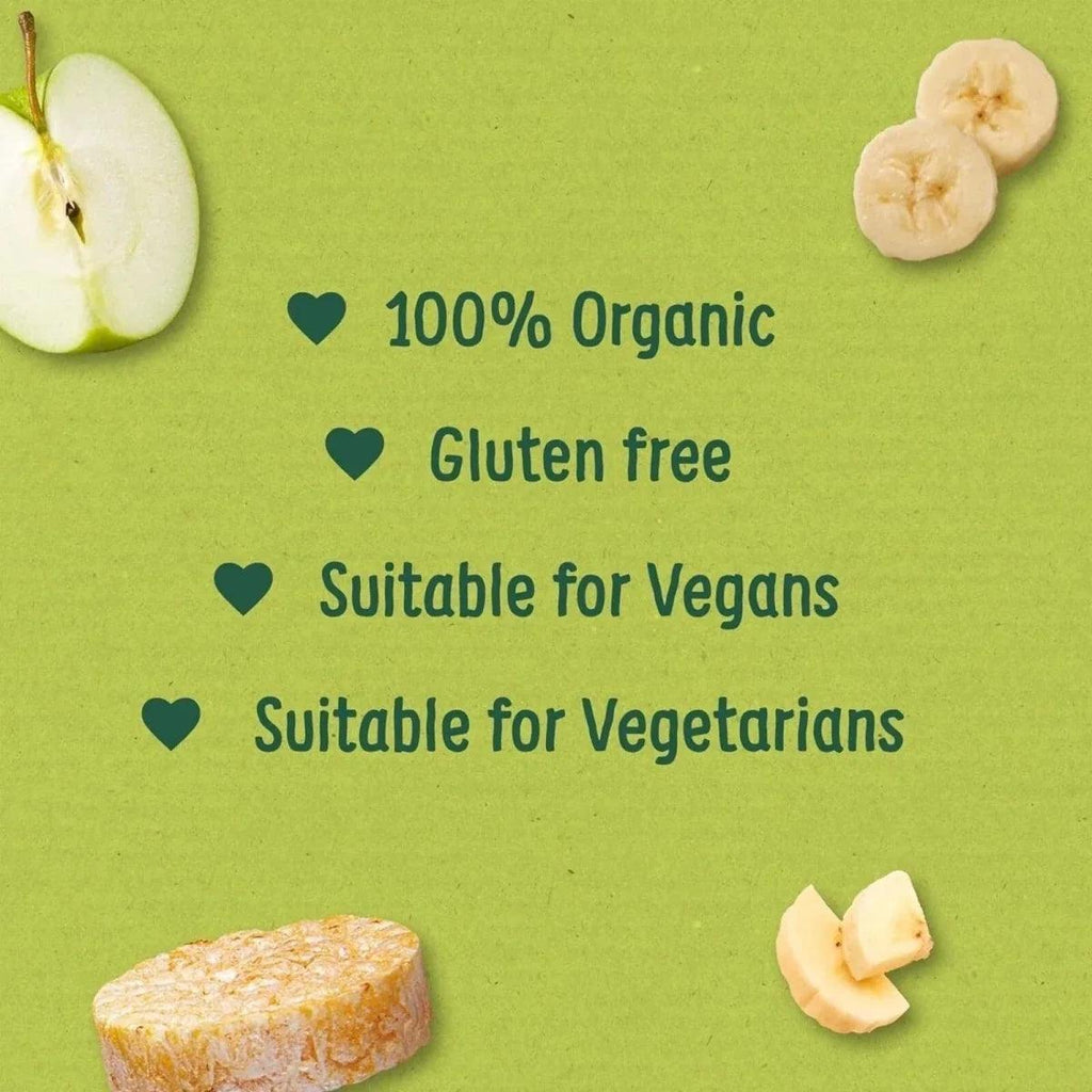 Rice cake snack panel: 100% organic, gluten free, suitable for vegans and vegetarians
