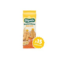 Organix banana bread biscuits bag, x15 label