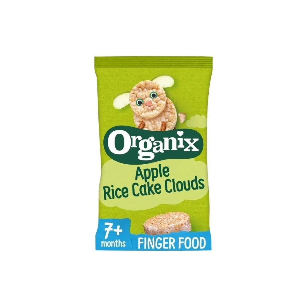 Green Organix apple rice cake clouds pouch, 7+ months finger food