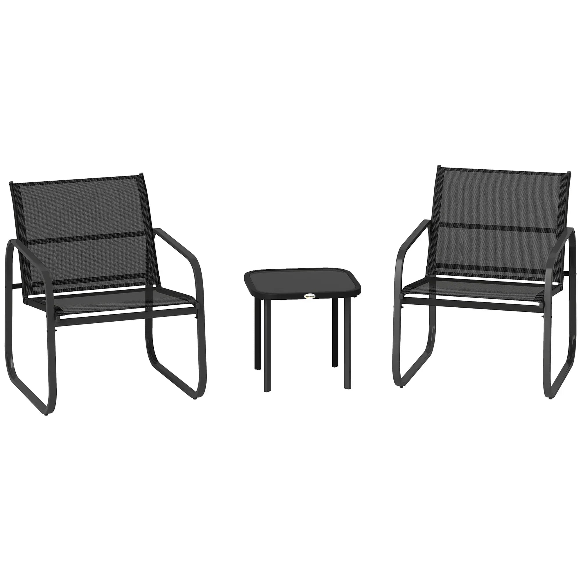 Three-Piece Garden Seating Set - Black - Bobobiy