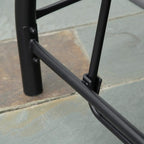 Dark grey metal frame leg joint for a 3-seat canopy swing chair hammock bed