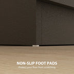 Black bedside table base with non-slip foot pads and three drawers