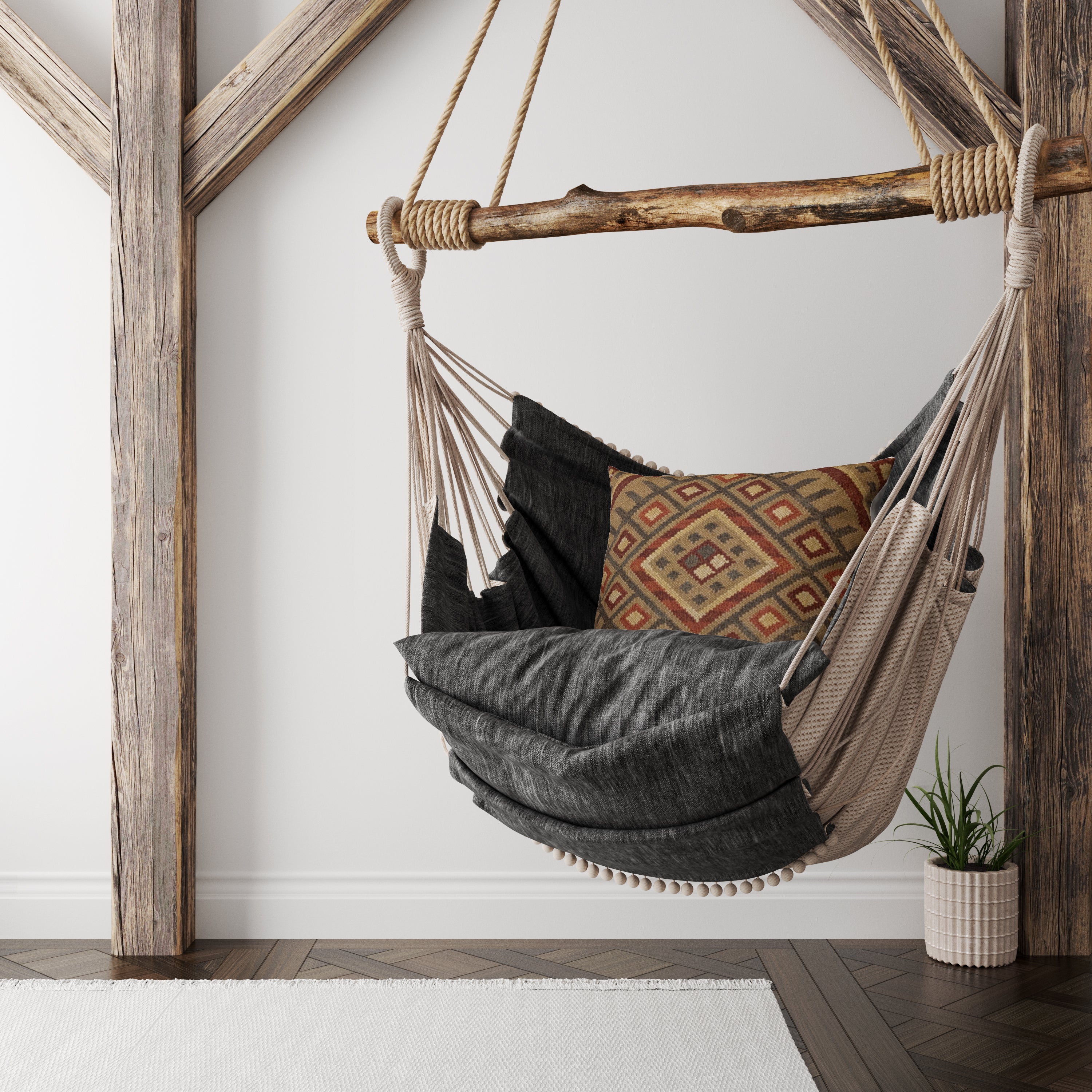 Turkish Kilim Vintage Cushion Cover - 40 x 40 cm - Handmade