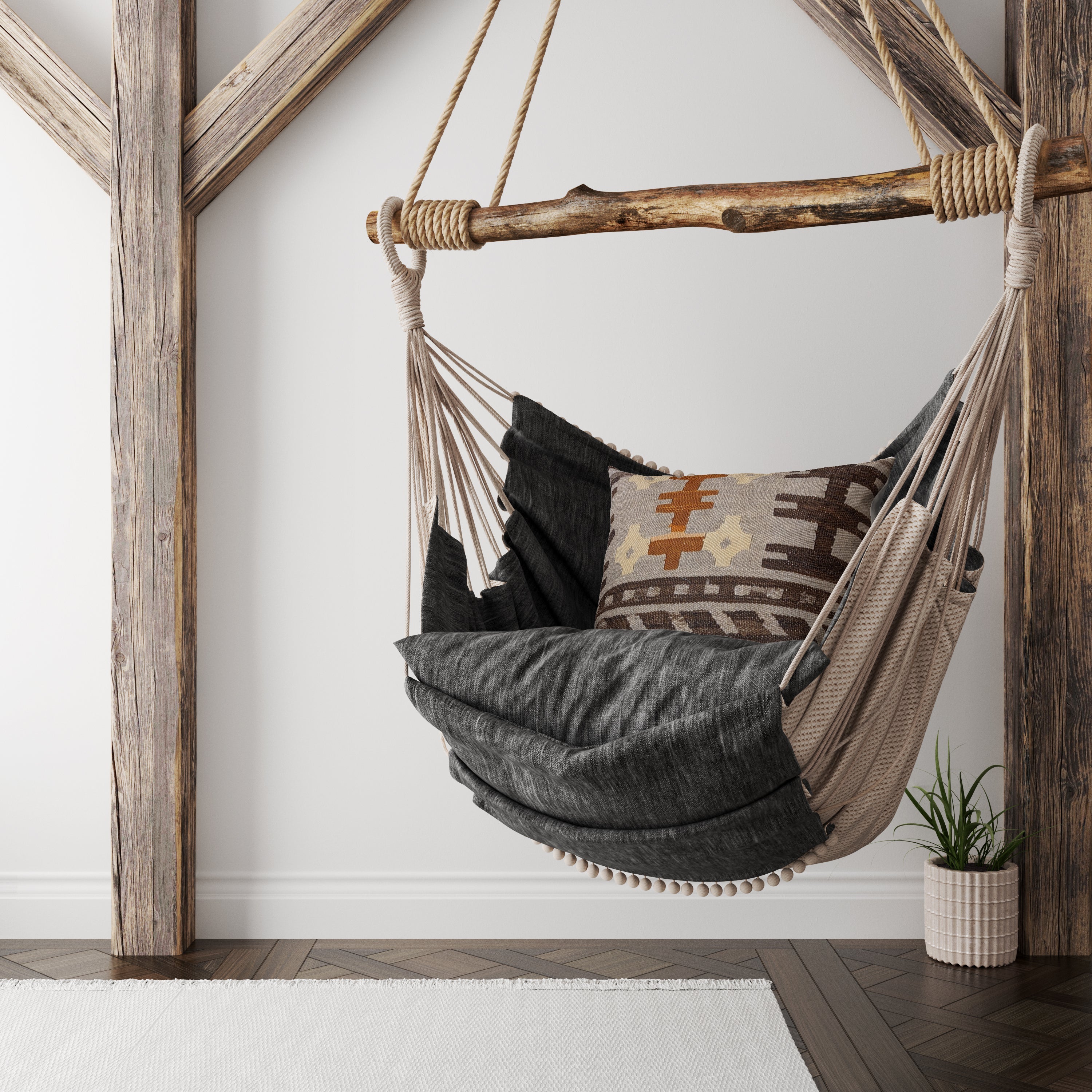 Turkish Kilim Vintage Cushion Cover - 40 x 40 cm - Handmade