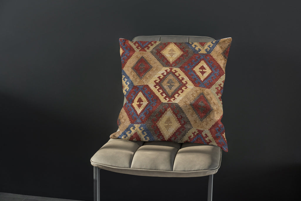 Turkish Kilim Vintage Cushion Cover - 40 x 40 cm - Handmade