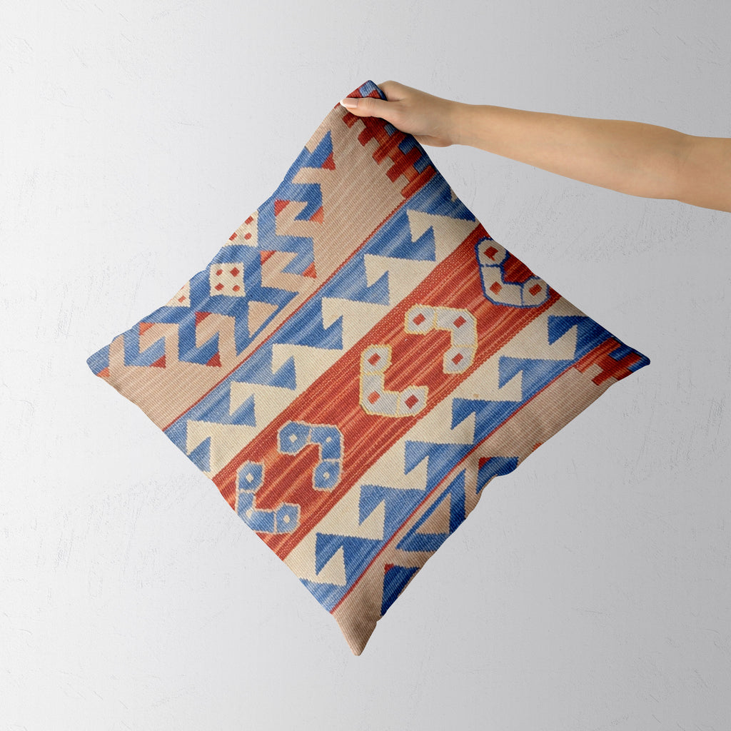 Turkish Kilim Vintage Cushion Cover - 40 x 40 cm - Handmade