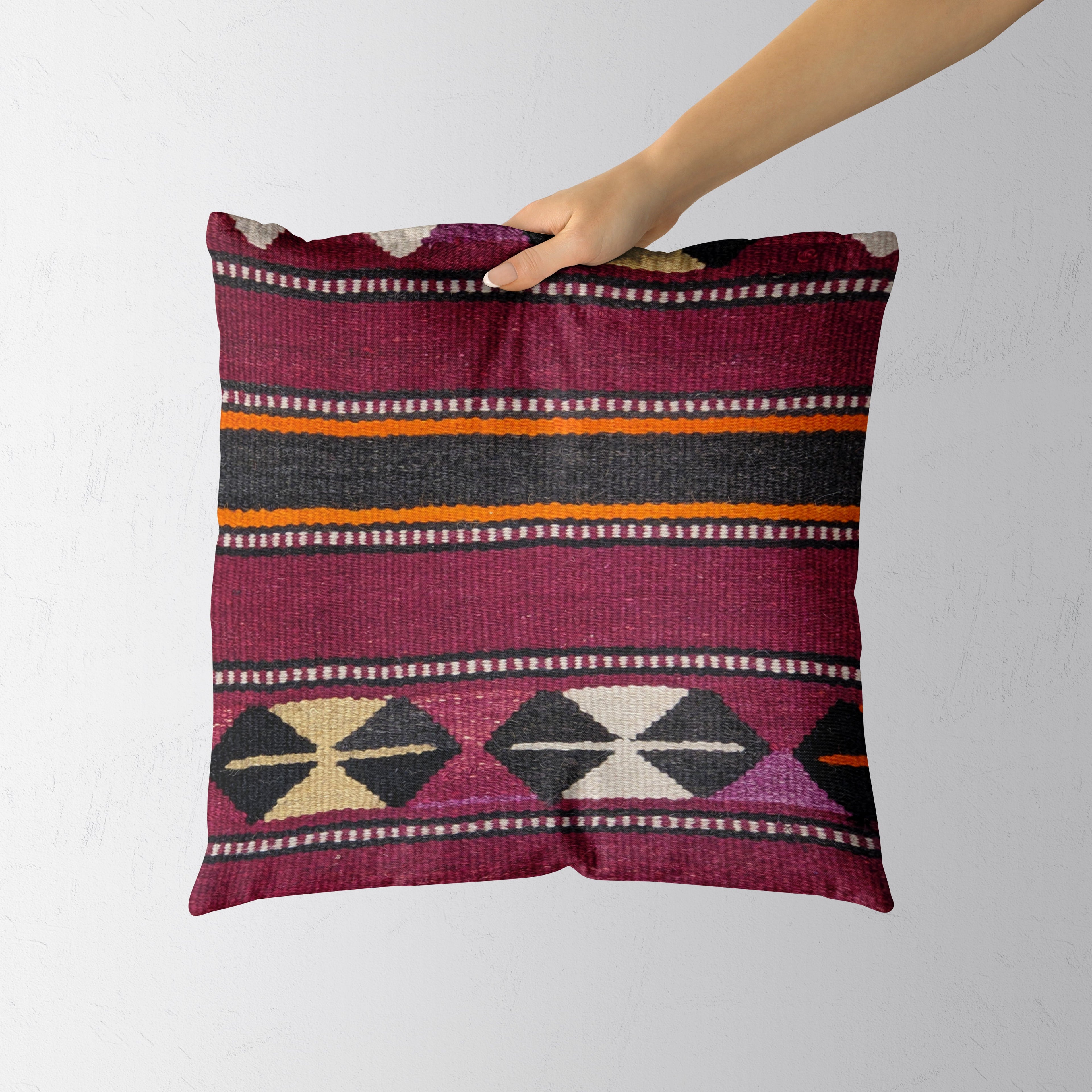 Turkish Kilim Vintage Cushion Cover - 42 x 40 cm - Handmade