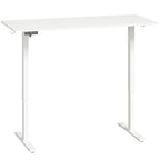 White height-adjustable standing desk with sturdy frame and flat desktop