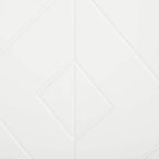 White cabinet door panel with geometric embossed diamond pattern