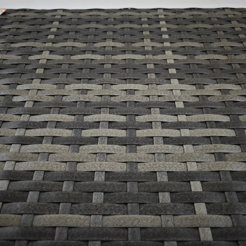 Foldable Outdoor Side Table, Rattan Garden Coffee Table with Steel Frame, Space Saving Bistro Garden Furniture for Patio, Balcony, 60 x 41 x 41 cm, Mixed Grey - Bobobiy