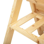 Wooden support frame with cross brace under a three-tier raised planter