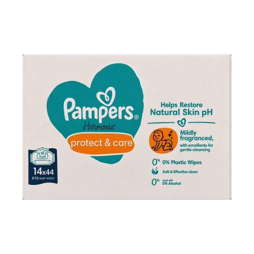 New baby wipes box, 14x44 pack, Pampers Harmonie Protect & Care