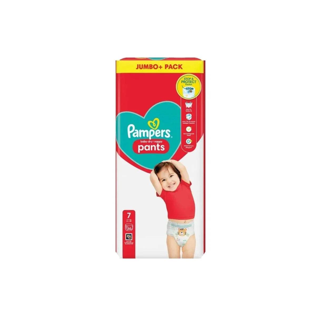 Pampers Baby-Dry pants jumbo pack, size 7 for baby boys, 50 nappies