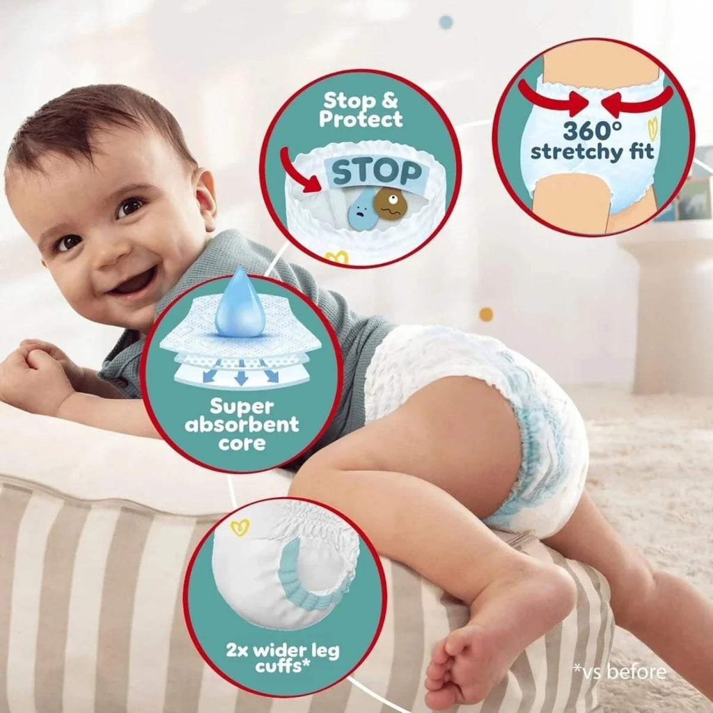 Pampers Baby-Dry pants pack graphic with stop & protect and super absorbent core