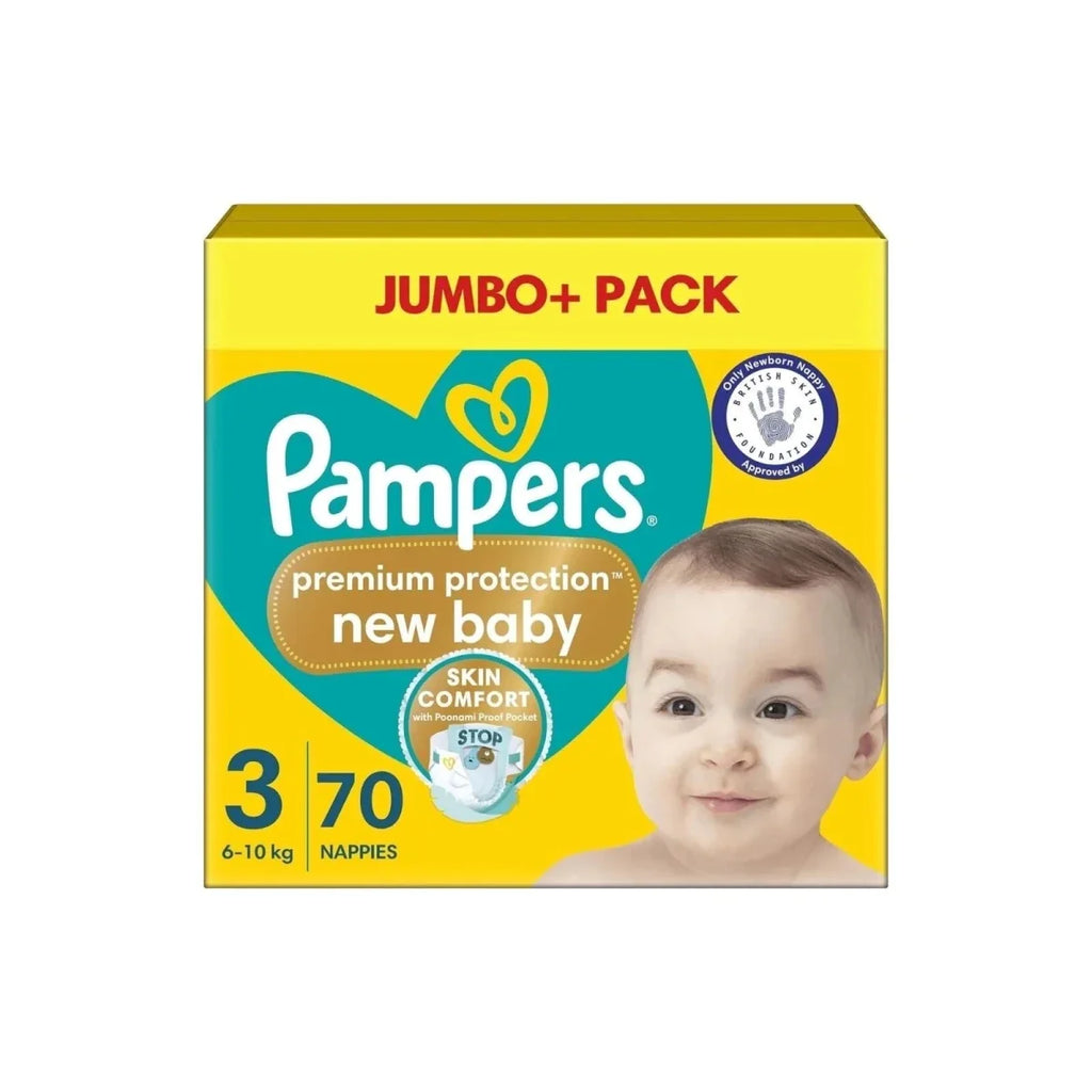 Pampers Premium Protection Jumbo Pack size 3 diapers, 70 count box
