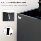 Shoe cabinet with anti-tipping stability bracket for added support