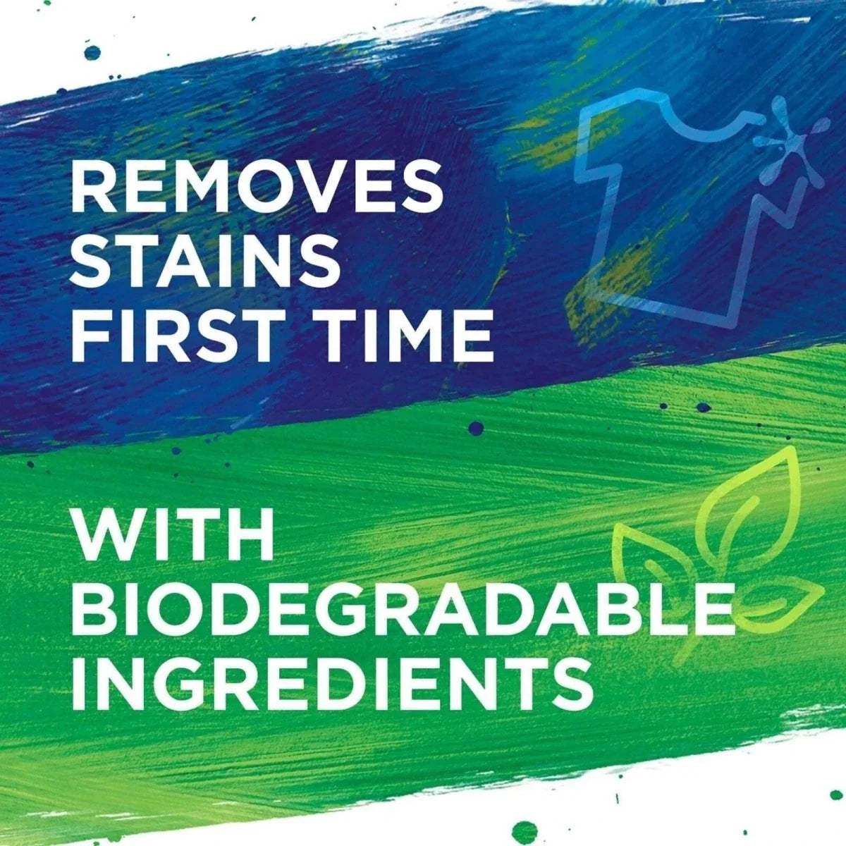 Persil Non Bio washing powder pack stating removes stains first time with biodegradable ingredients