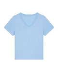 Women's V-neck T-shirt, light blue short-sleeve knit top