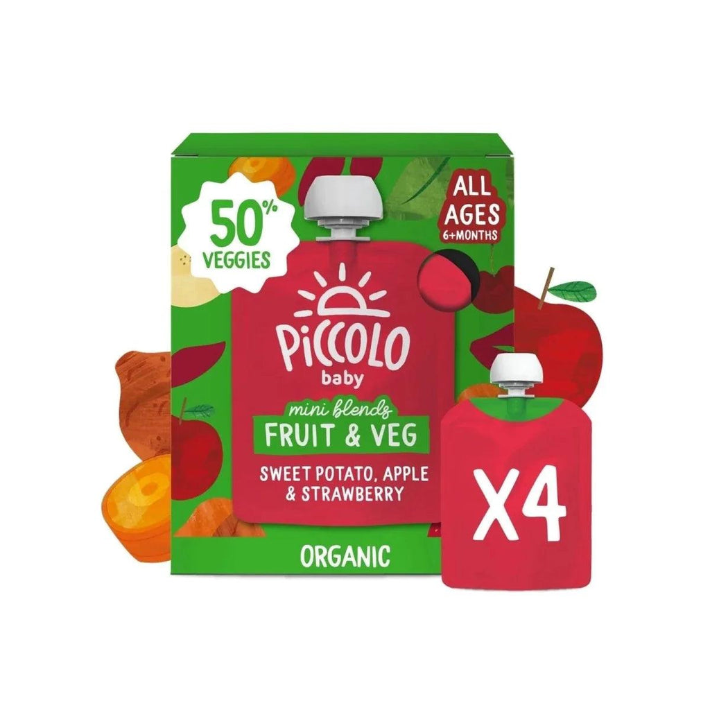 Organic baby fruit & veg pouch multipack, sweet potato, apple, strawberry, 4x90g