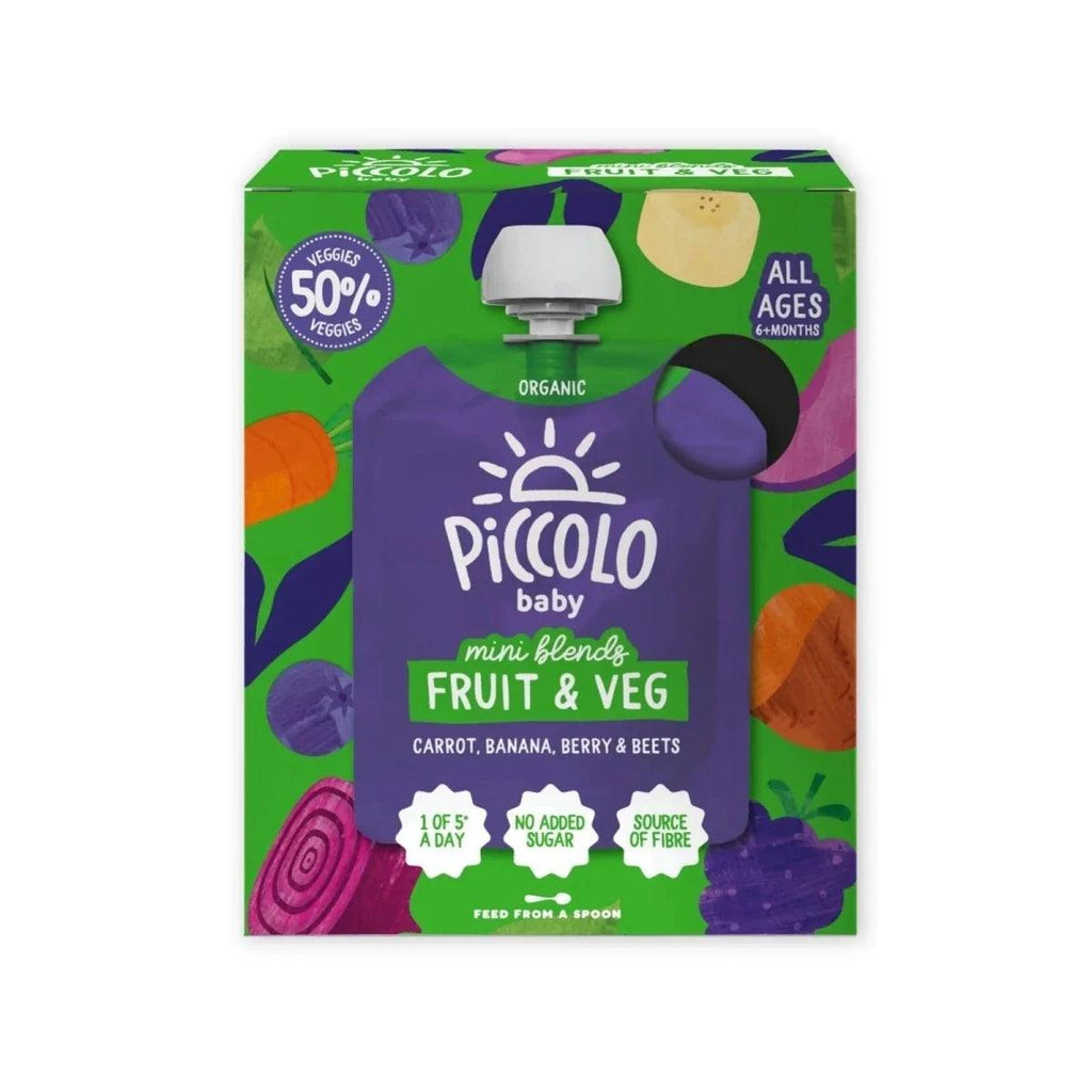 Piccolo baby mini blends fruit & veg pack, organic carrot, banana, berry & beets