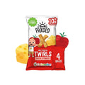 Piccolo multigrain twirls cheese & tomato snack, 4-bag pack, red/white
