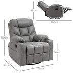Light grey padded recliner armchair shown in side profile with footrest