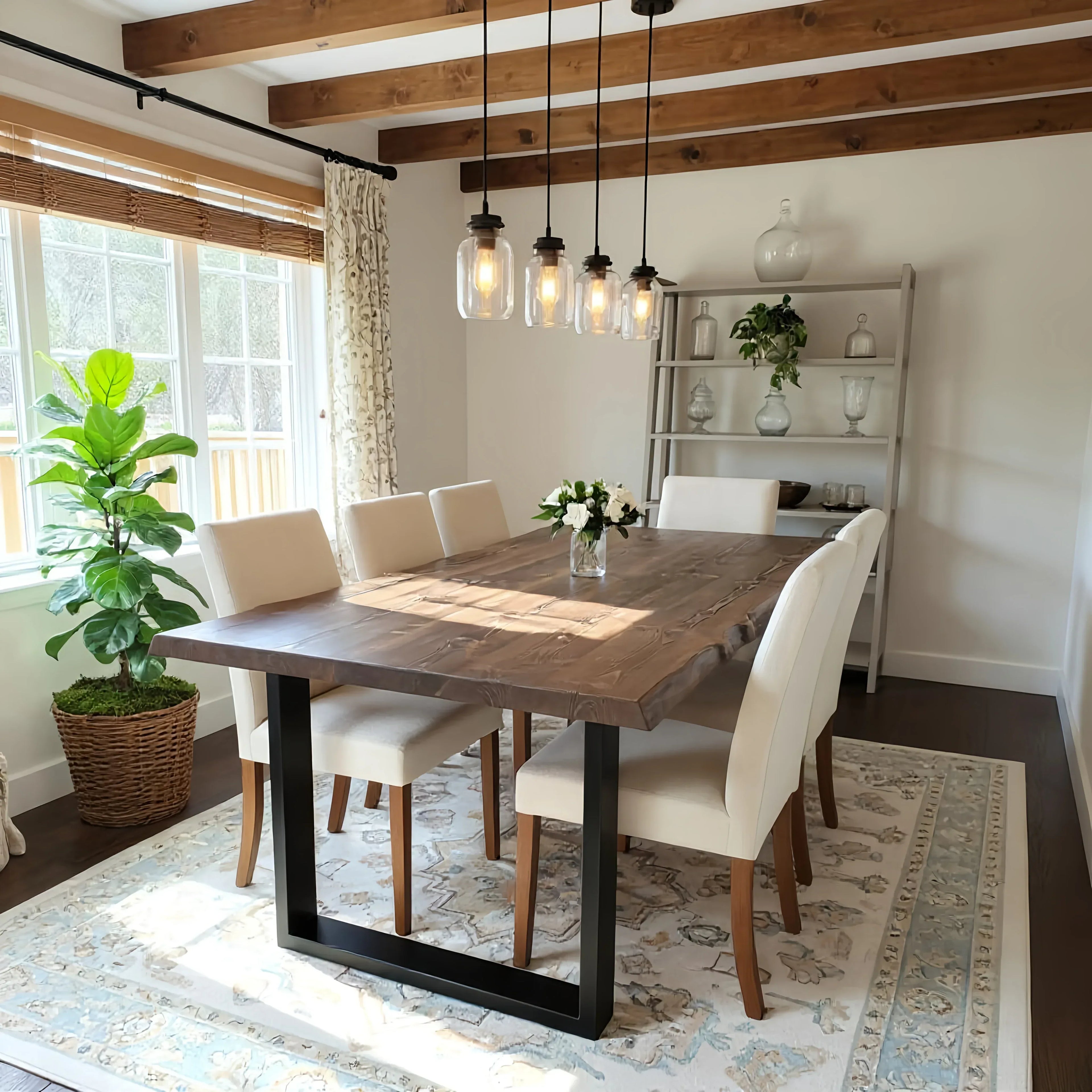 PNG_WALNUT_DINING_TABLE_LIVE_EDGE_6 - Bobobiy