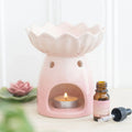 Pink Water Lily Oil Burner and Wax Warmer - Bobobiy