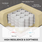Chair cushioning cross-section showing high-density foam and pocket springs