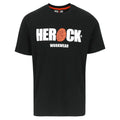 Black T-shirt with Herock logo 'HER CK WORKWEAR' front print.