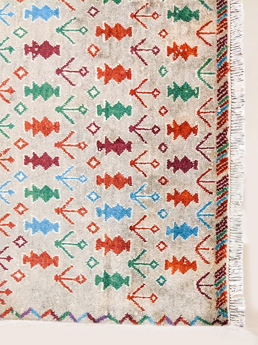 Tangerine Hand Knotted Rug - 278 x 199 cm - Handmade