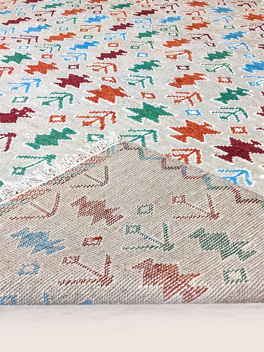 Tangerine Hand Knotted Rug - 278 x 199 cm - Handmade