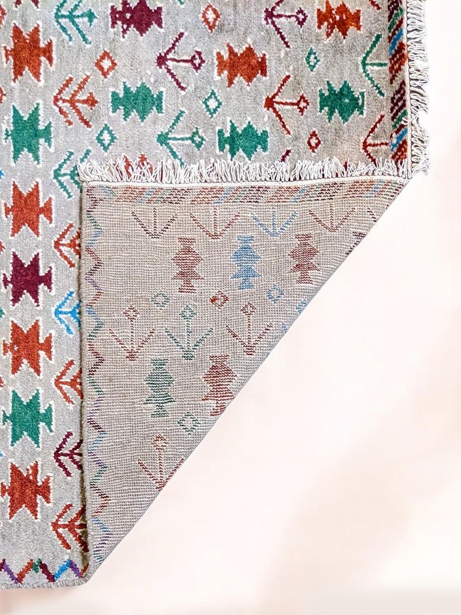 Tangerine Hand Knotted Rug - 278 x 199 cm - Handmade