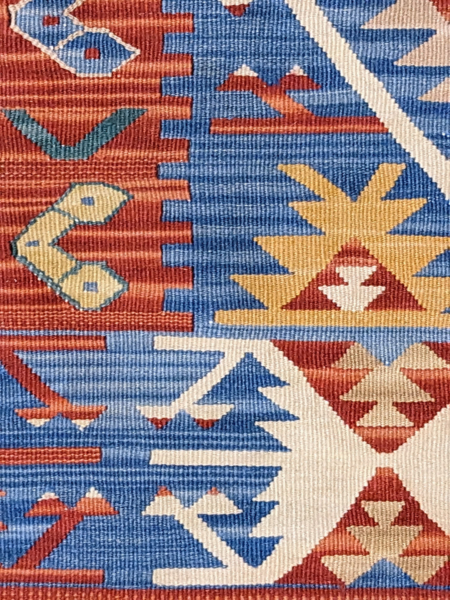 Turkish Kilim Vintage Cushion Cover - 40 x 40 cm - Handmade